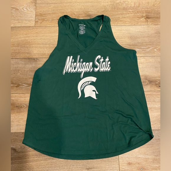Boxercraft Tops - NCAA Women’s Tank Top Shirt Sleeveless Michigan State College Football Green XL